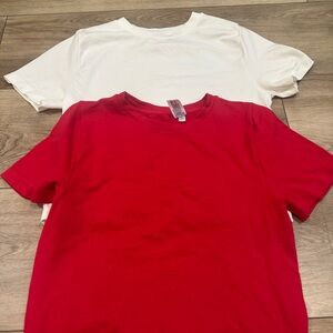 A New Day Vibrant Red and Classic White Tops